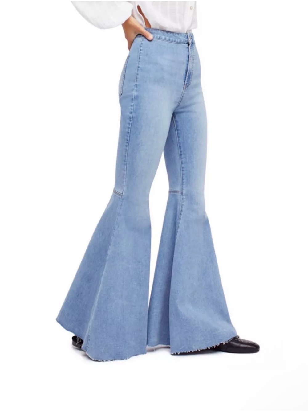FP We The Free Just Float On Flare Jeans Bell-Bottom Denim High Rise Flare Pants